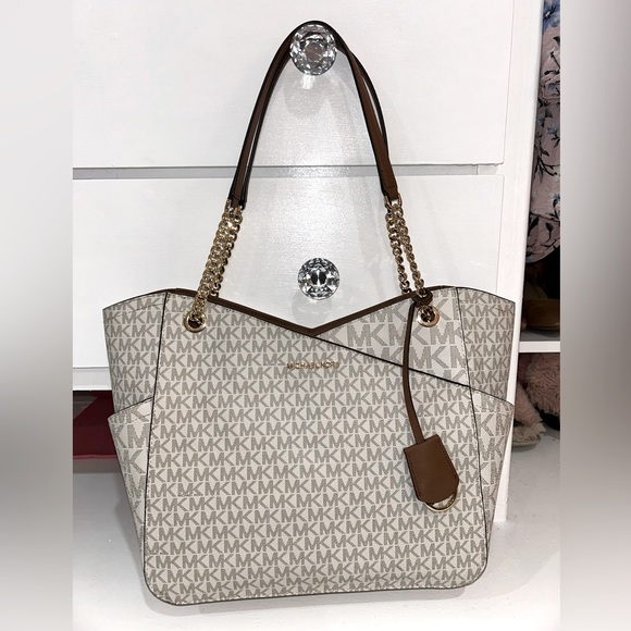 NEW Michael Kors Jet Set Large Logo Shoulder Bag  And Wallet - Picture 1 of 3